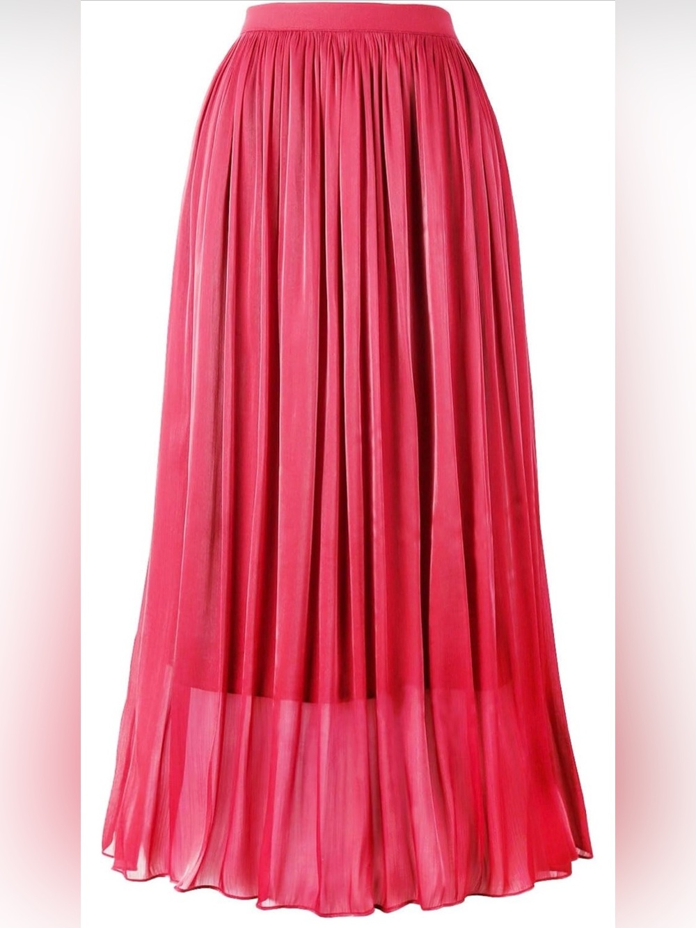 Women’s Pleated Maxi Skirt in Fuchsia Pink